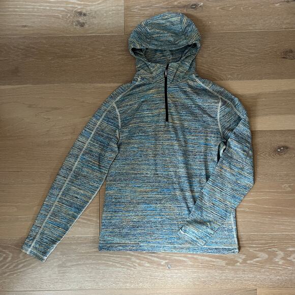 Lululemon Men's Surge Warm Hoodie Space Dye Camo Deep Navy Alberta Lake Medium - Picture 1 of 6
